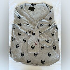 Skull Cashmere Gray Sweater